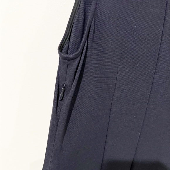 Theory Canneros Uniform Blue V-Neck Crepe Flounder Pryor Dress size Large - Picture 8 of 12